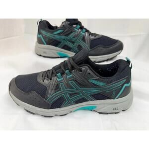 ASICS Gel Venture 8 Womens Size 9 US Black Teal Trail Running Shoes sneakers